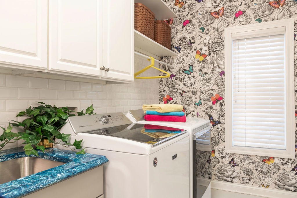 Laundry rooms in home design. Add a splash of color
