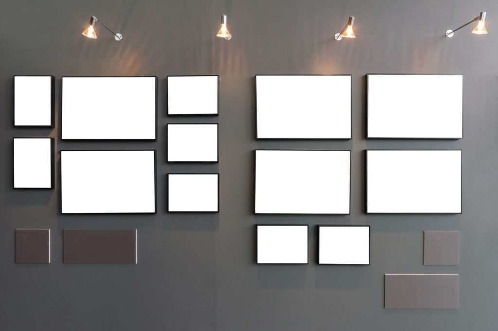 art wall example with photo placeholders