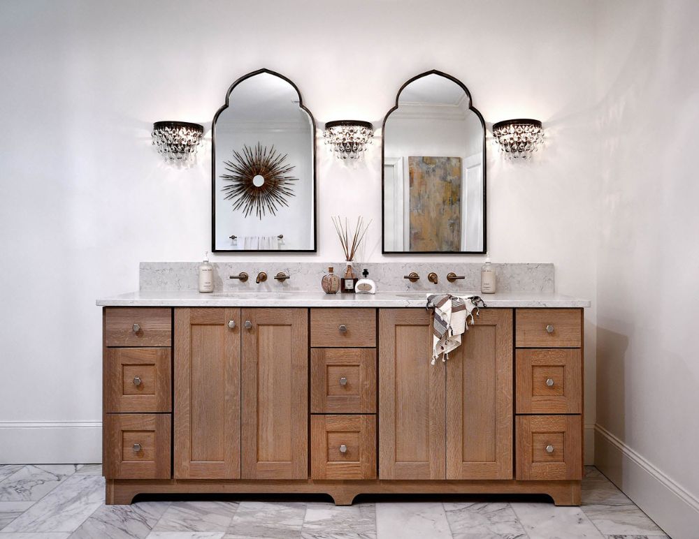 Modern chic vanity in bathroom renovations and design