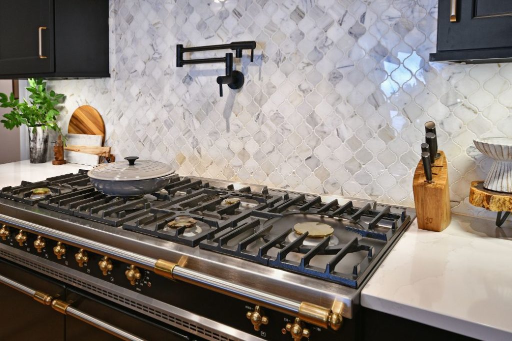 tile backsplash in a luxury kitchen remodel