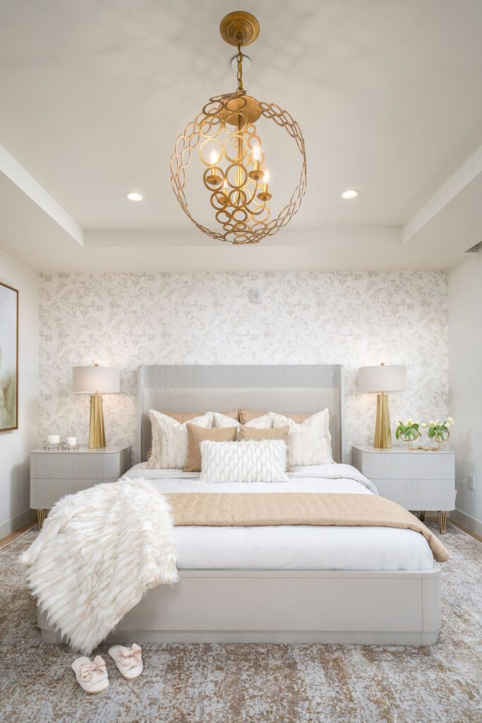 Statement ceilings in luxury bedroom