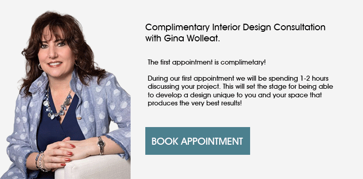 Complimentary interior design consultation with Gina Wolleat of Room Reimagined Design